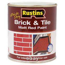 Peinture pour briques et carreaux Rustins BRITW2500 à séchage rapide, rouge mat, 2,5 litres.