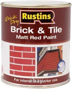 Peinture pour briques et tuiles à séchage rapide RUSTINS, rouge mat, 2,5L