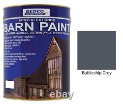 Peinture pour grange extérieure en acrylique Bedec toutes les couleurs 2.5L/5L/20L Toutes les finitions