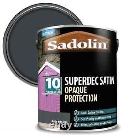 Sadolin Superdec Satin Gris Anthracite 5L Protection Opaque Multi-Surfaces