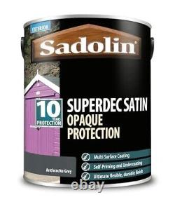 Sadolin Superdec Satin Gris Anthracite 5L Protection Opaque Multi-Surfaces