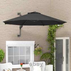 Unité de parasol mural de jardin 3M avec auvent extérieur, parapluie de patio, ombrage avec ventilation supérieure