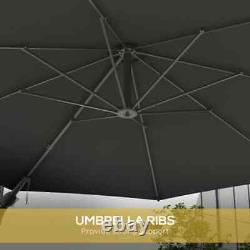 Unité de parasol mural de jardin 3M avec auvent extérieur, parapluie de patio, ombrage avec ventilation supérieure