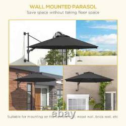 Unité de parasol mural de jardin 3M avec auvent extérieur, parapluie de patio, ombrage avec ventilation supérieure