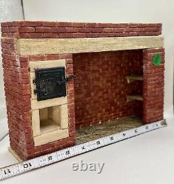 Vtg New Inused Dollhouse Miniature Colonial Walk-in Red Brick Cheminée 112 454