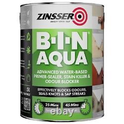 Zinsser B-I-N AQUA Apprêt à base d'eau faible odeur 500ml, 1L, 2.5L & 5L