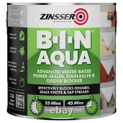 Zinsser B-I-N AQUA Apprêt à base d'eau faible odeur 500ml, 1L, 2.5L et 5L